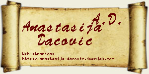 Anastasija Dacović vizit kartica